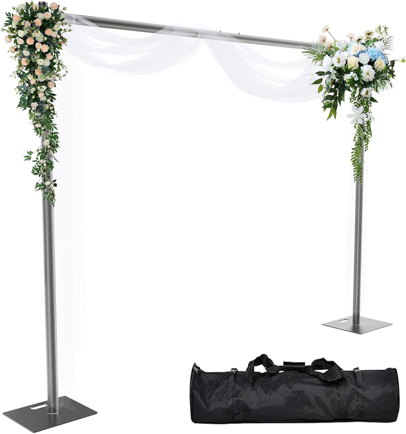Pipe and Drape Backdrop Stand 8ftx10ft Adjustable Background Support System Heavy Duty Background Stand for Wedding Banquet Decorations Black