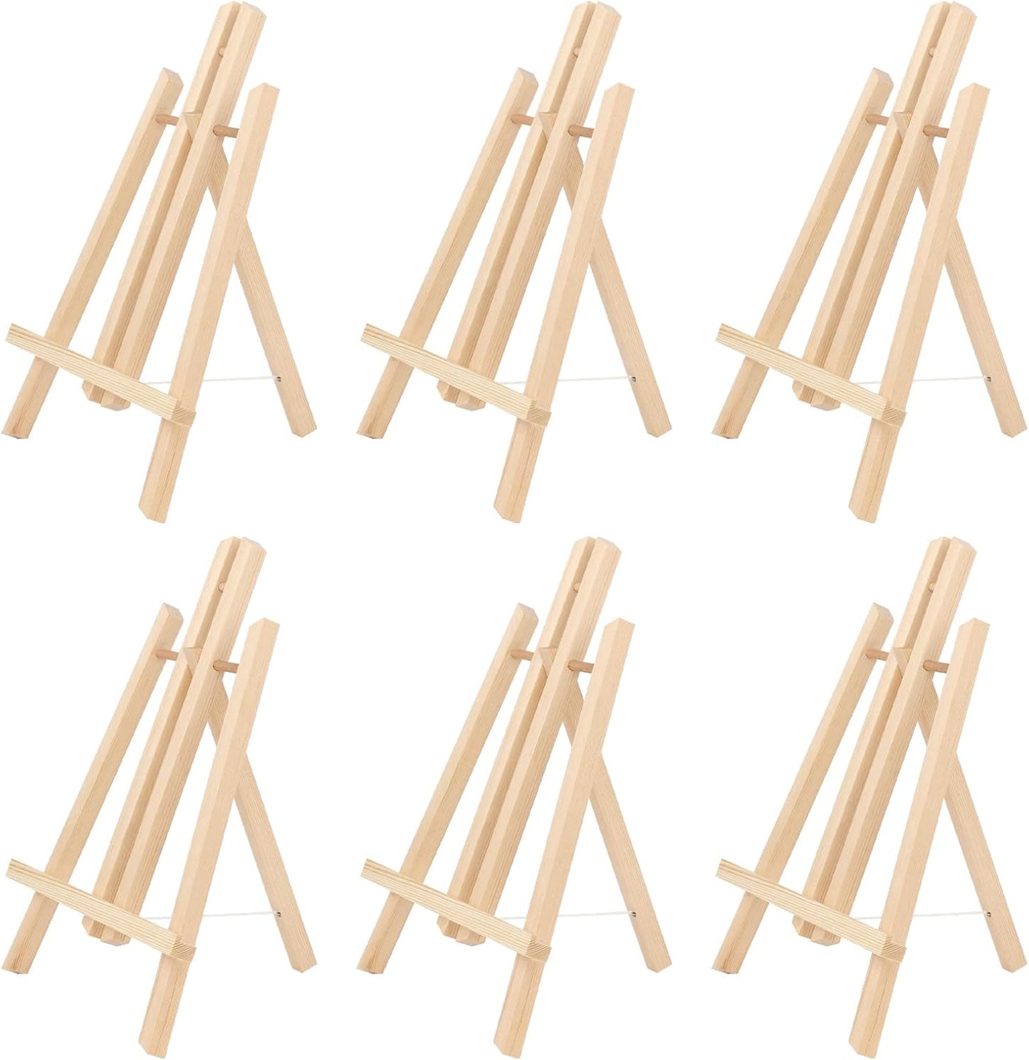 Kinlink 11.8 Inch Tall Wood Easels for Display Set of 6, Display Easel Tabletop, Painting Easel Stand for Artist Students