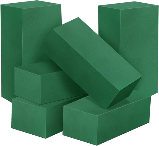 6 Pcs Floral Foam Blocks for Flower Arrangement, Wet and Dry Green Floral Foam for Wedding, Birthdays, Home Decorations (Small Size 5.5” L x 3.1” W x 1.7” H)