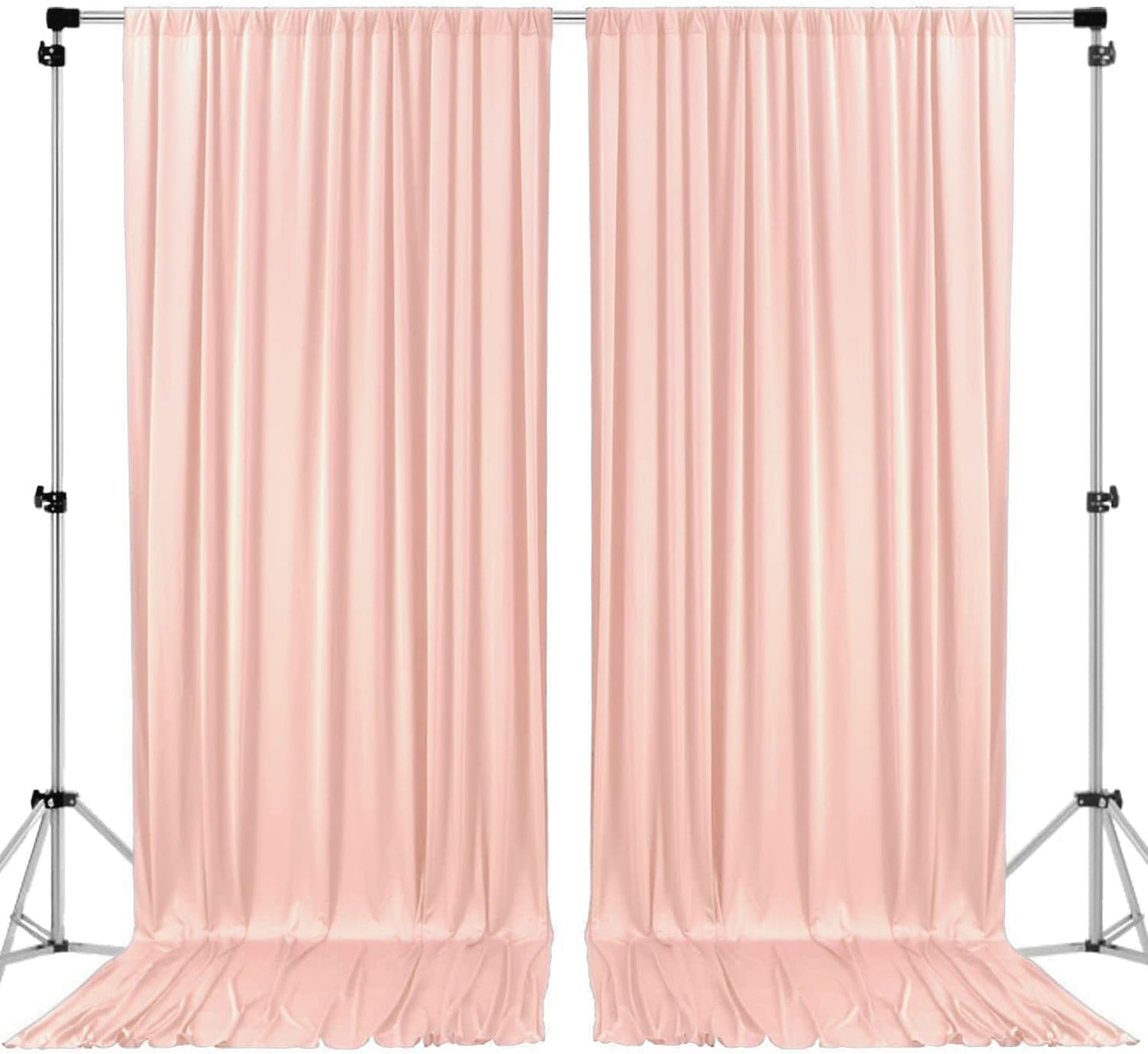 AK TRADING CO. 10 feet Wide x 12 feet Long IFR Polyester Backdrop Drapes Curtains Panels with Rod Pockets - Wedding Ceremony Party Home Window Decorations - (Blush) (Pack of 20)