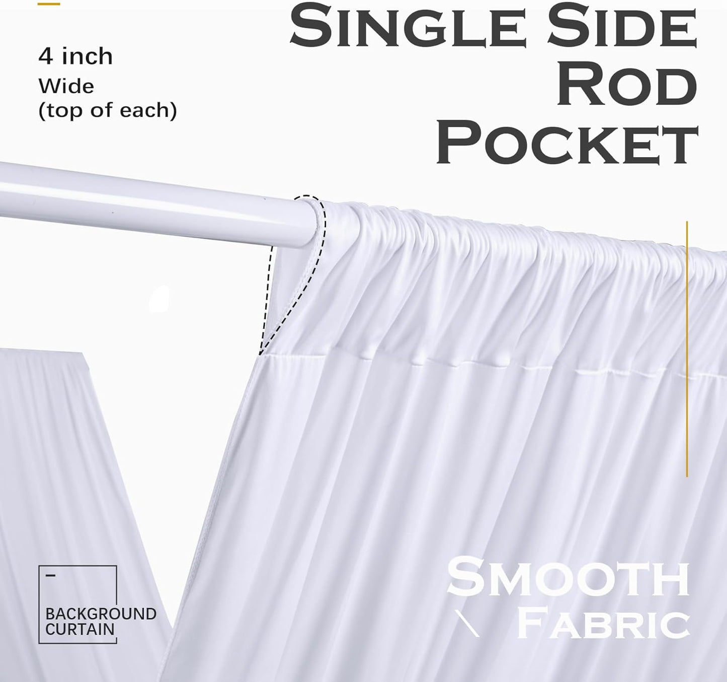 PartyVillage 12 Panels 5ftx30ft White Ceiling Drapes for Wedding Parties – 30 FT Extra Long Thick Polyester Wrinkle-Free Drapery Tent Decor Decorations for Birthday Party Ceremony Stage Swag