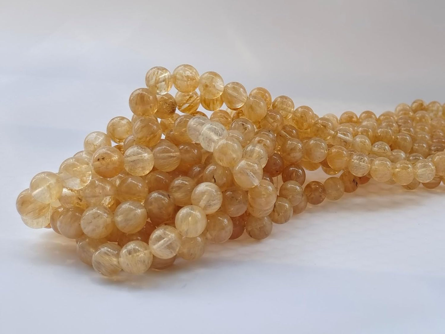 Stone Beads 6mm 140pcs Tea Watermelon Quartz Beads Round Loose Gemstones Beads for Bracelet Necklace Jewelry Making (6mm, 60623 Tea Watermelon Quartz)