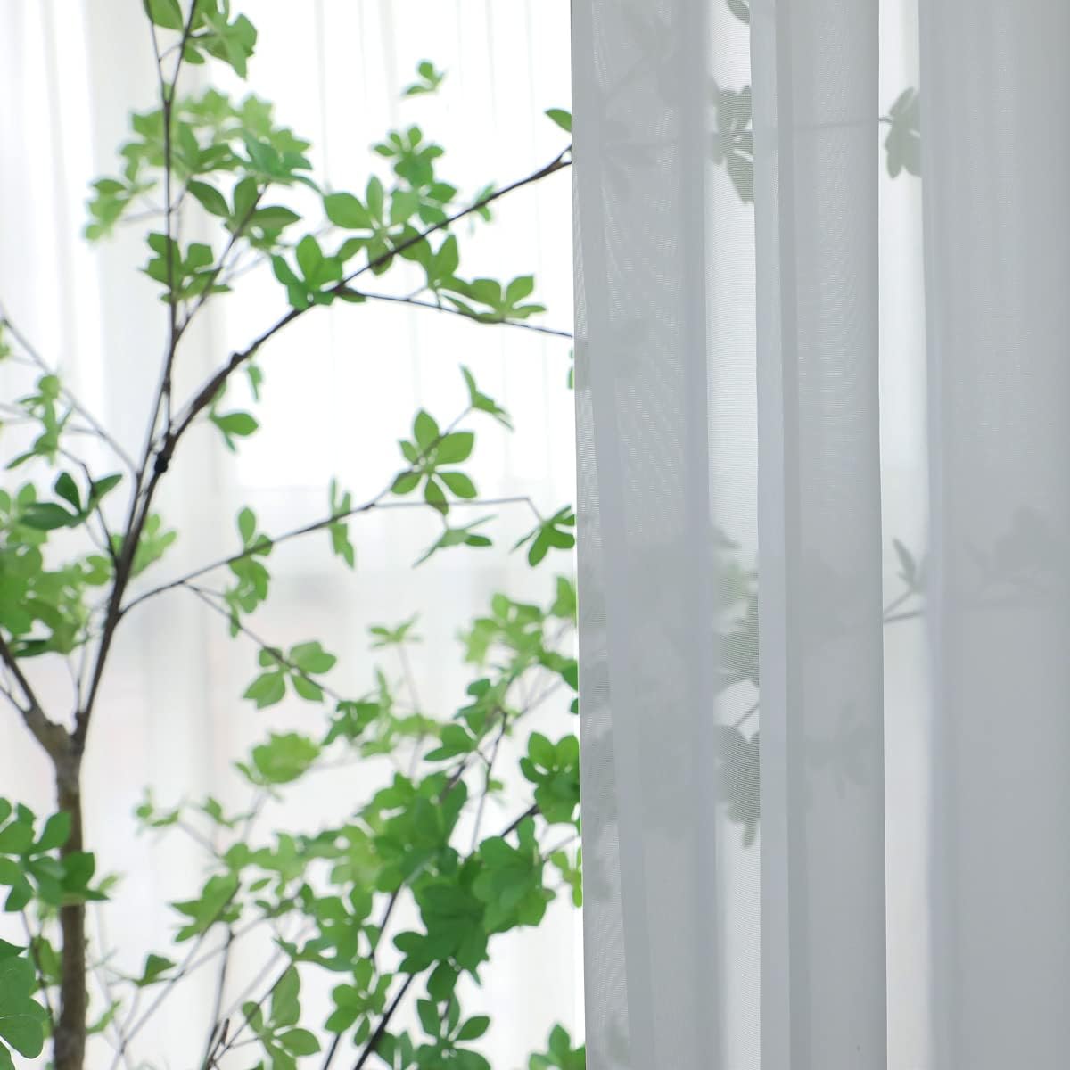 Window Light Gray Sheer Curtains 84 Inches Long 2 Panels Sheer Curtain Basic Rod Pocket Panel for Bedroom Children Living Room Yard Kitchen (Light Gray, 52" W x 84" L | 2 pcs)