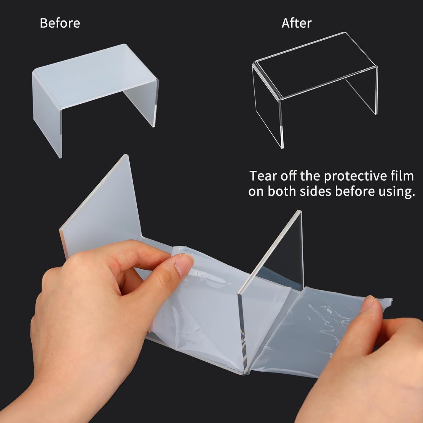 Fixwal 10pcs 2 Set Acrylic Risers for Display Clear Perfume Organizer Stands Acrylic Display Risers for Show Figures, Cupcake, Jewelry, Toys, Perfume and More (Large Size)