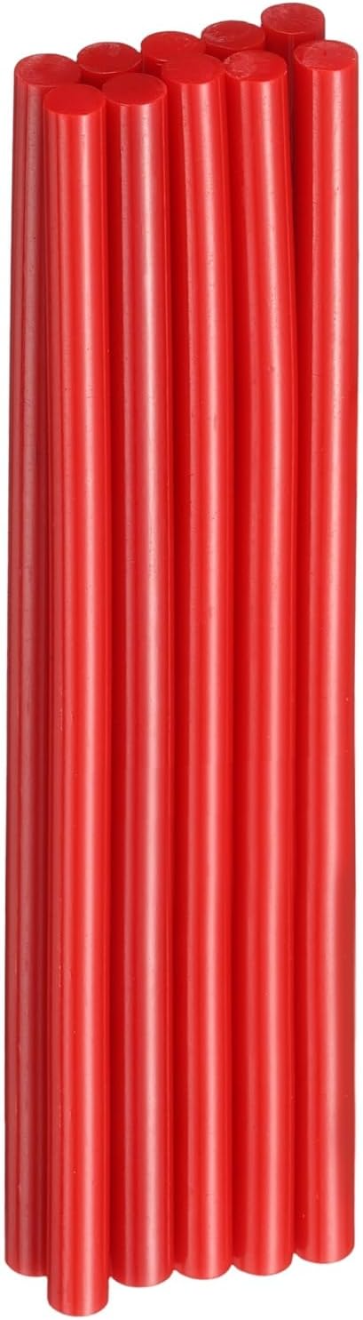 HARFINGTON 10pcs Hot Glue Sticks 0.28" Dia x 5.91" Long EVA Mini Hot Melt Adhesive Glue Stick for Hot Melt Gun Wood Plastic Glass Flowers Fabrics Foam, Red