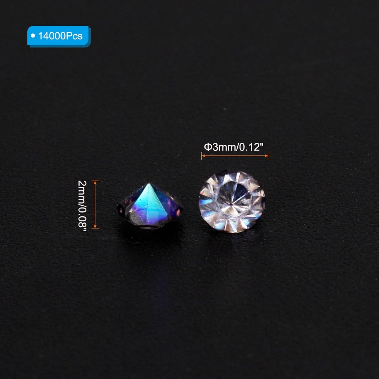 PATIKIL 14000Pcs Wedding Table Scatter Confetti Crystals 3mm Acrylic Diamonds Vase Fillers Gems for Table Centerpiece Decorations Bridal Shower Party, Navy Blue AB