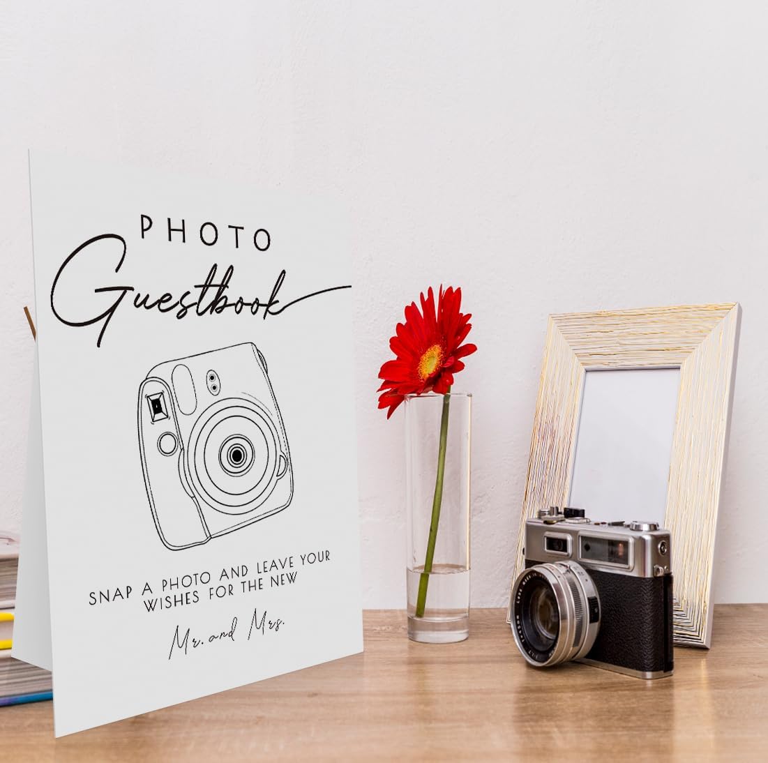 Wedding Photo Guestbook Sign 8 x 11 Inch, Photo Guest Book Sign, Photo Minimalist Wedding Sign, Reception Signage, Snap It Sign, Modern Wedding Sign WDS16