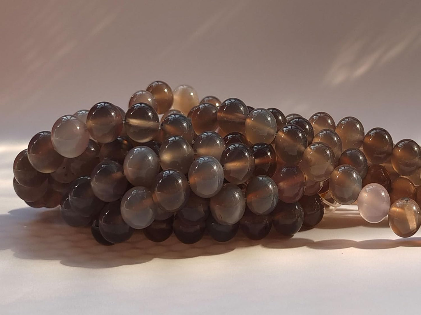 Stone Beads 8mm 100pcs Grey Agate Beads Round Loose Gemstones Beads for Bracelet Necklace Jewelry Making (8mm, 60820 Grey Agate)