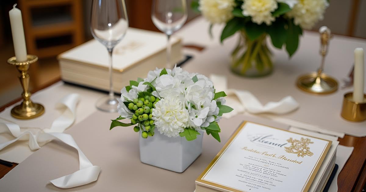 LADADA Flower in Ceramic vase, Artificial Hydrangea Flower Arrangement and vase Home Decoration Artificial Flower (White)