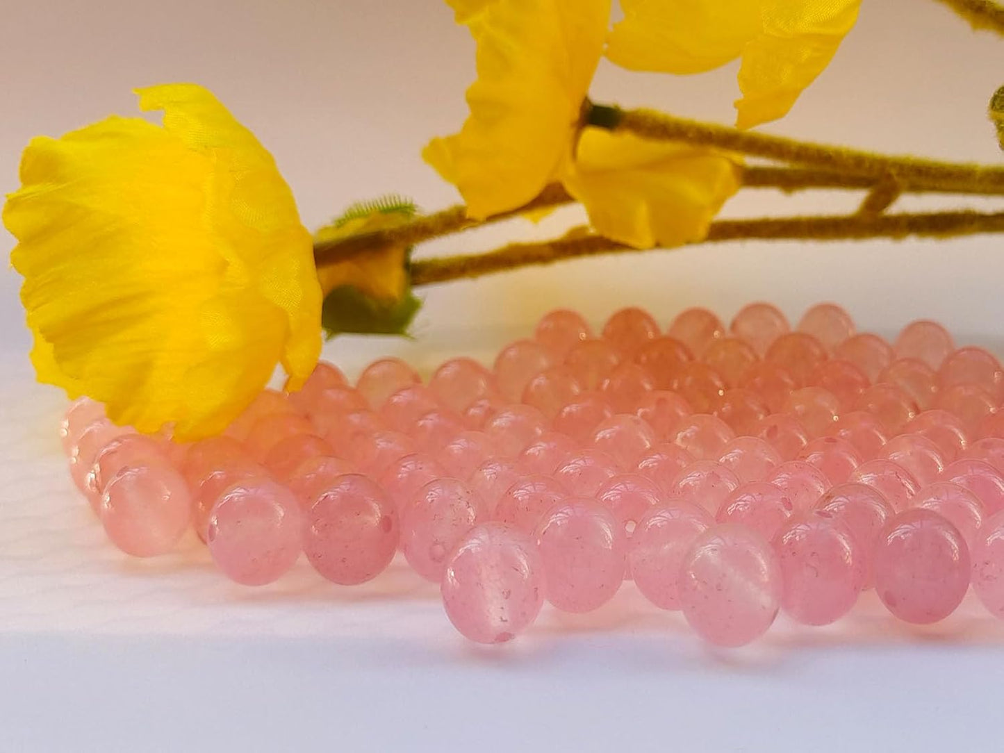 Stone Beads 10mm 60pcs Pink Chalcedony Beads Round Loose Gemstones Beads for Bracelet Necklace Jewelry Making (10mm, 61027 Pink Chalcedony)