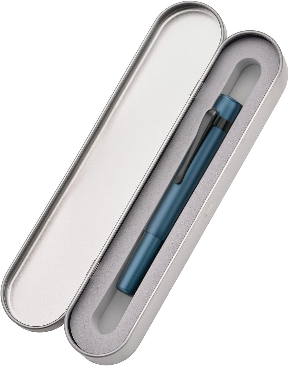 Hongdian M2 Black Forest Mini Fountain Pen, Medium Soft Nib & Sleek Shape Aluminium Short Pocket Travel Pen (Midnight Blue)