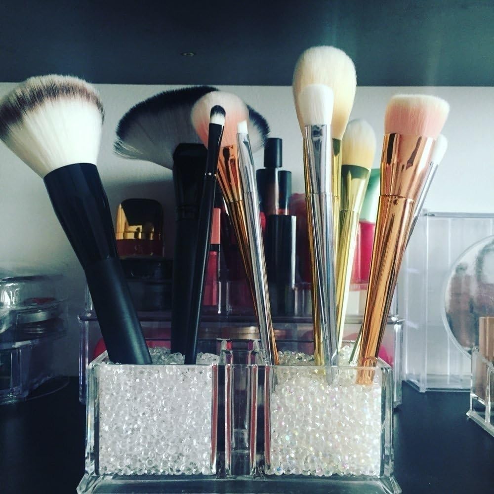 1000pcs Platic Acrylic Gems Fake Acrylic Diamonds Vase filler Beads Faux Diamond Crystals Jewels For Makeup brushes holder Table Scatter Confetti Party Arts Crafts Birthday Wedding Decor