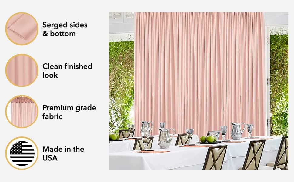 AK TRADING CO. 10 feet x 8 feet IFR Polyester Backdrop Drapes Curtains Panels with Rod Pockets - Wedding Ceremony Party Home Window Decorations - Tiffany