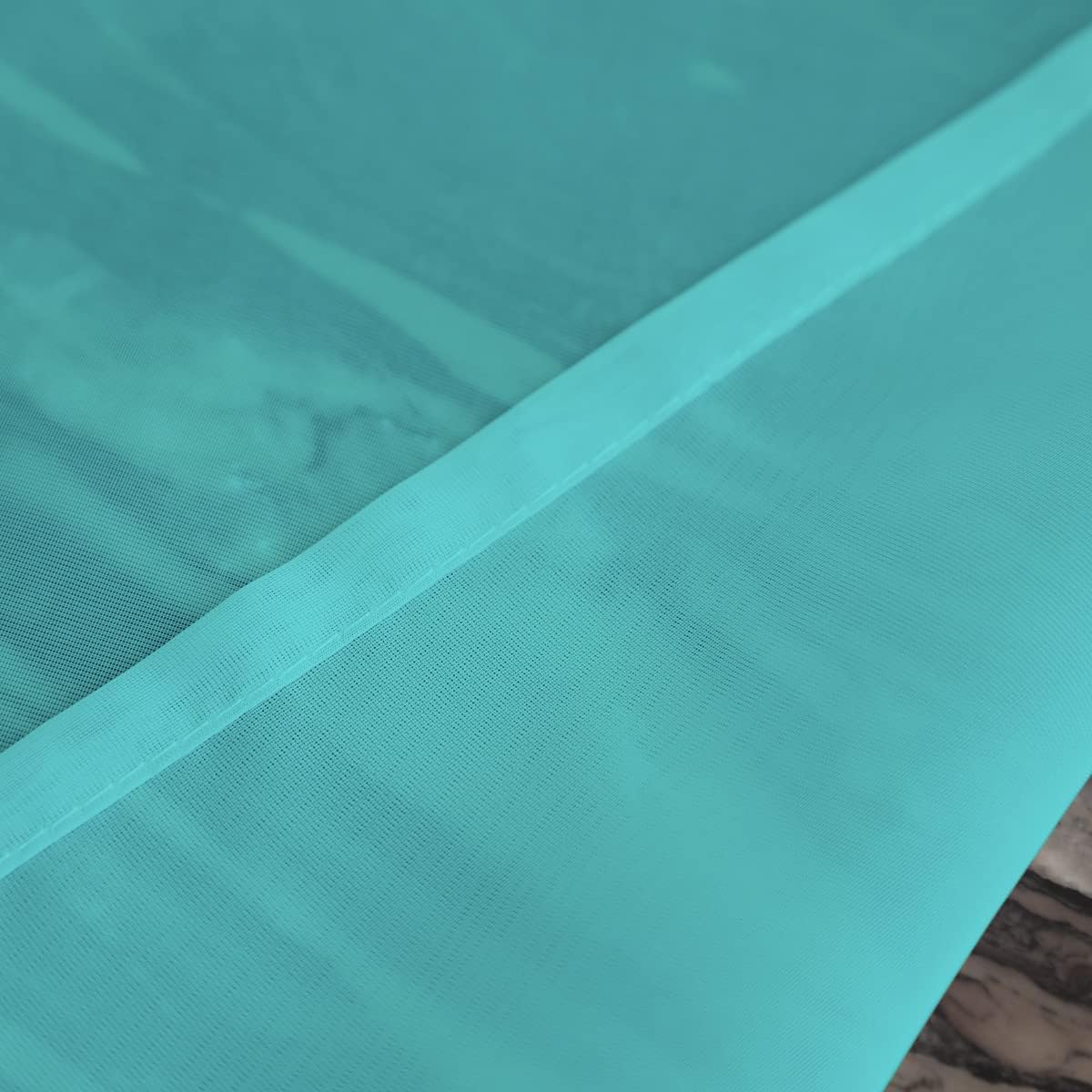 Window Lake Blue Sheer Curtains 63 Inches Long 2 Panels Sheer Curtain Basic Rod Pocket Panel for Bedroom Children Living Room Yard Kitchen (Lake Blue, 52" W x 63" L | 2 pcs)