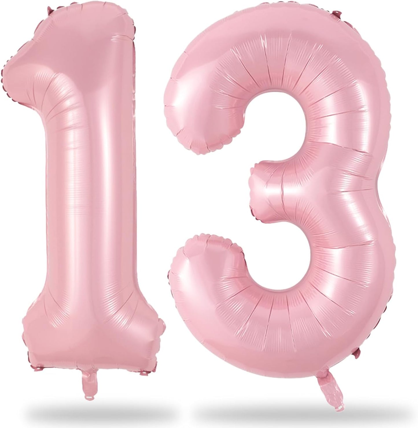 Big 13th Birthday Balloons, 40 Inch Pastel Pink Number 1 & 3 Helium Foil Balloons for 13 Year Old Birthday Decor, Self Inflating Mylar 31st Birthday Balloons for Girls Anniversary Party Decorations