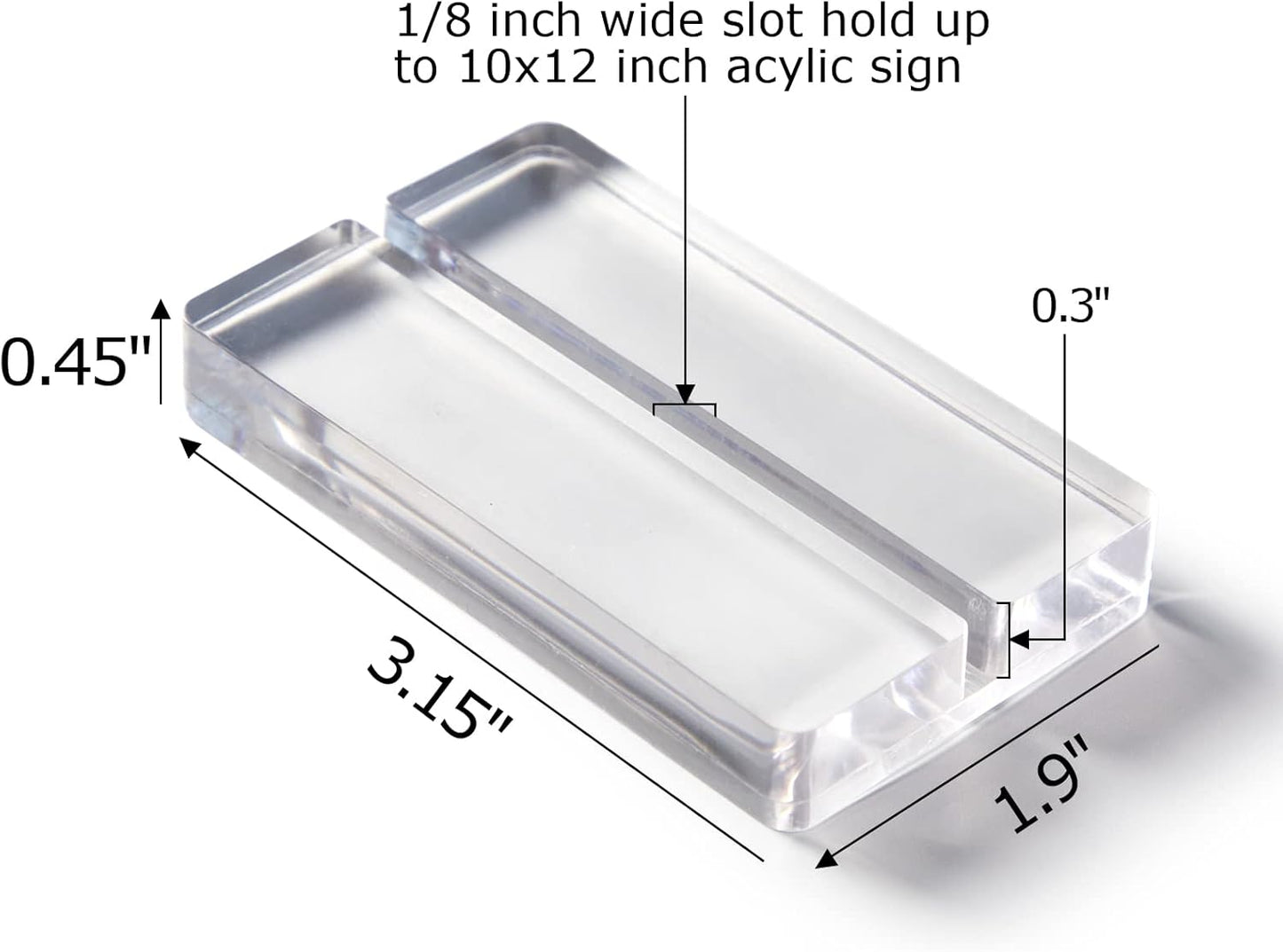 3" Acrylic Sign Holders, 32 PCS Clear Place Card Holders with Card Slot, Table Numbers Display Stands, for Wedding/Menu/Meeting/Table Numbers