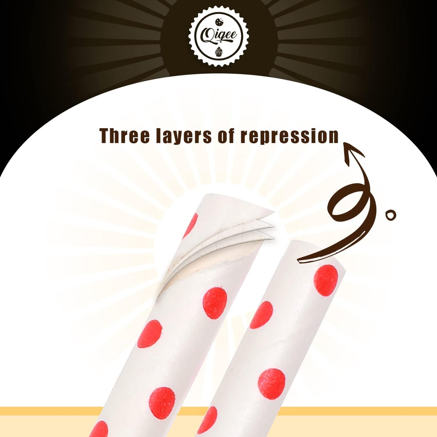 Red Paper Straws for Drinking Red Disposable Straws 150pcs Disposable Straws Bulk（10 Pattern） qiqee