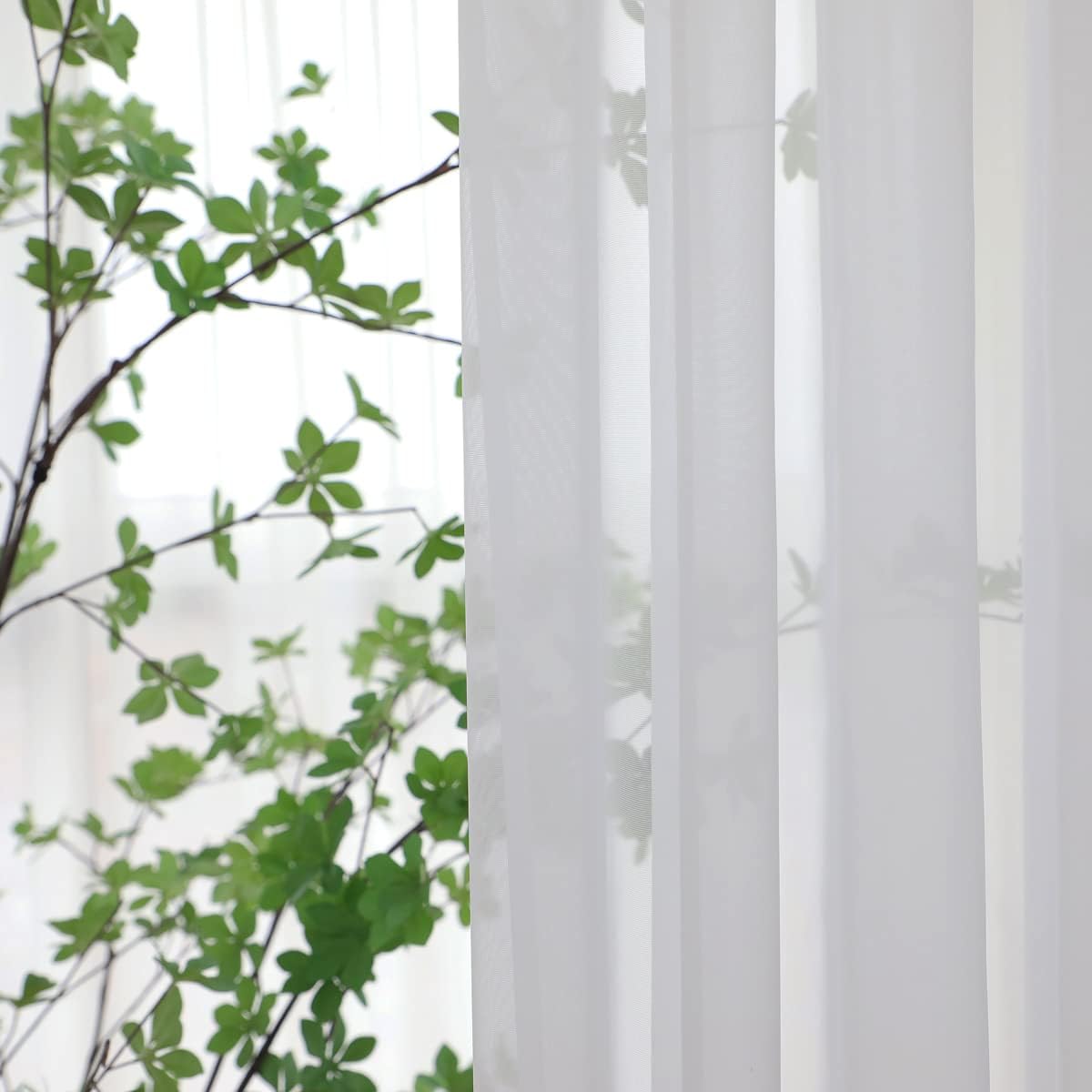 Window Ivory Sheer Curtains 145 Inches Long 2 Panels Sheer Curtain Basic Rod Pocket Panel for Bedroom Children Living Room Yard Kitchen (Ivory, 52" W x 145" L | 2 pcs)