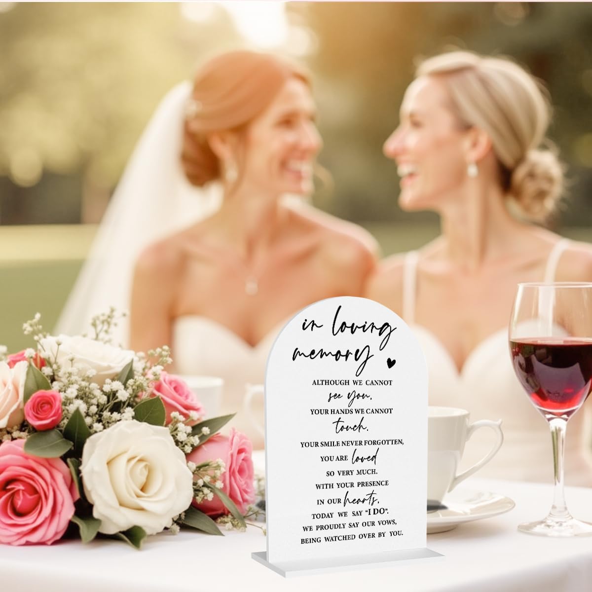 Wedding Memorial Sign Rustic Wedding White Acrylic Gift Table Sign for Ceremony and Reception, Acrylic Memorial Signs Gifts for Marriage Reception Signs