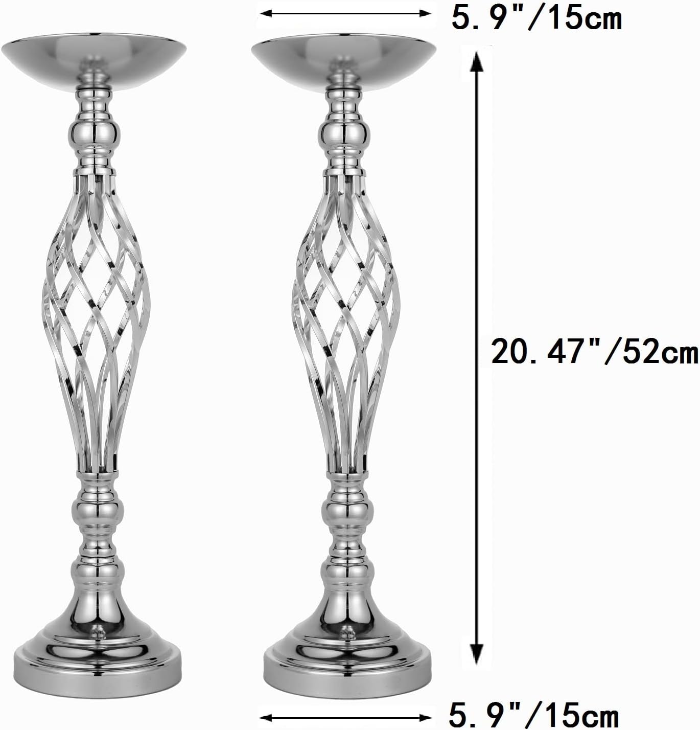 LoveCat Wedding Centerpieces for Reception Tables, Twist Candleholder Stands Ornaments, Metal Centerpieces Wedding T-Stage Road-Leading Scene Decor Home Flower Arrangement Ornaments