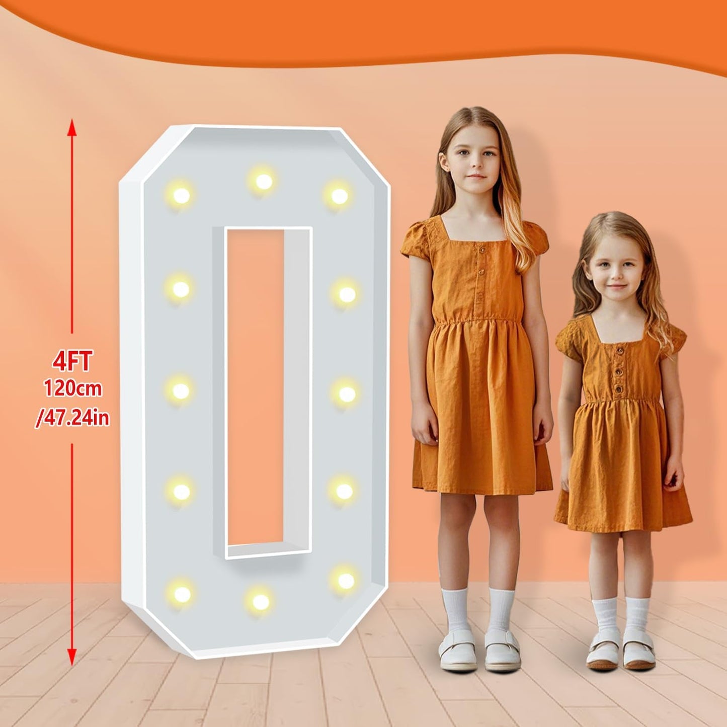 4FT Marquee Light Up Letters, Warm White Light Up Letters O, Large Marquee Letter for Party Decorations, Love Light Up Letter, One Sign for First Birthday Wedding Holiday Decor