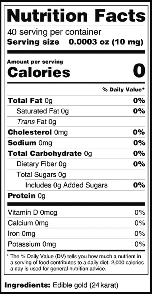 BeePoint 24K Edible Gold Foil Flakes - 400mg Gold Flakes for Cake Decorating, Baking, Cooking, Cupcakes, Chocolates, Drinks - Edible Gold Sheets