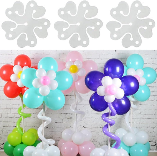 ROYALHOUSE Flower Balloon Clips Flower Shape Balloon Clips Holder 5 Balloon Clip for Party, Wedding, Baby Shower Decorations Reusable Connectors (Clear, Pack of 50)