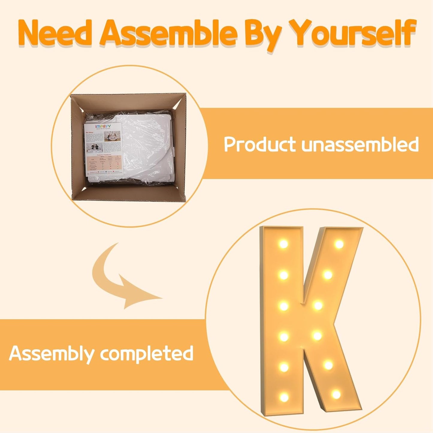 Marquee Letters 4 Feet Tall Large Light Up Letters K Happy Birthday Decorations Marry Me Engagement Party Decor Yellow Light Birthday Decorations Balloon Arch Kit Foam Sign K