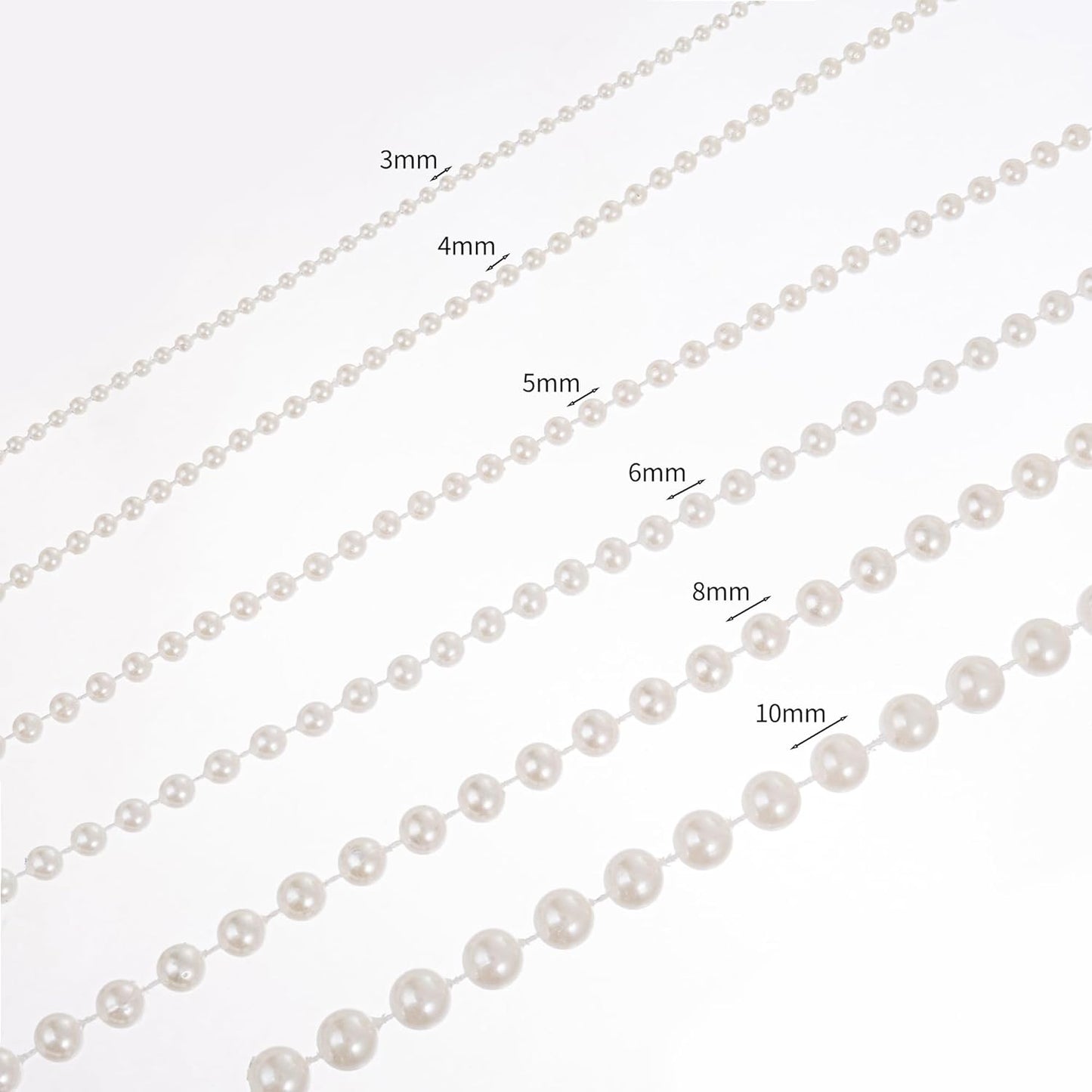 3mm Millet Beads Crafts Faux Pearl Beads Garland Pearl Bead Roll Strand of Pearls to Decorate Floral Centerpieces Wedding Party Favor Christmas Tree(33 Feet Ivory)