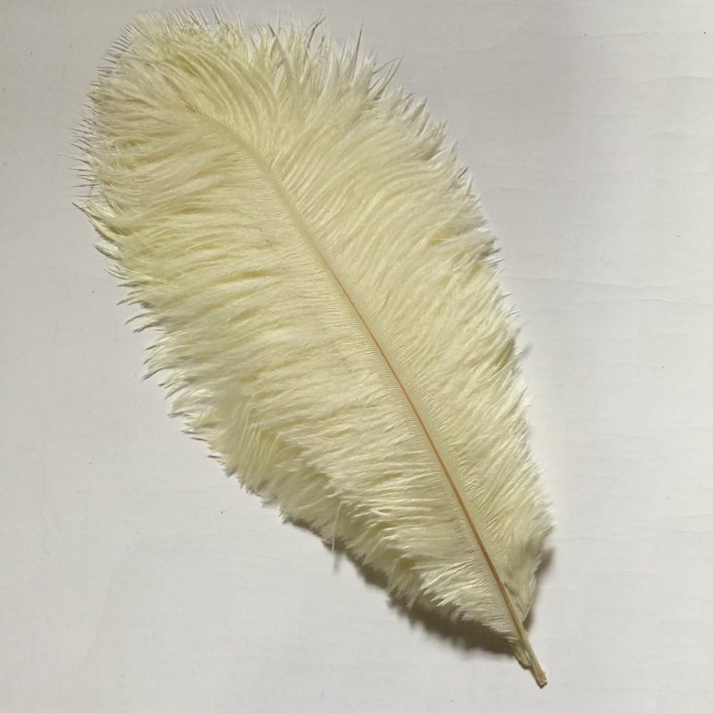 Sowder 10-12inch(25-30cm) Ostrich Feathers Plume for Wedding Centerpieces Home Decoration Pack of 10pcs(Ivory)