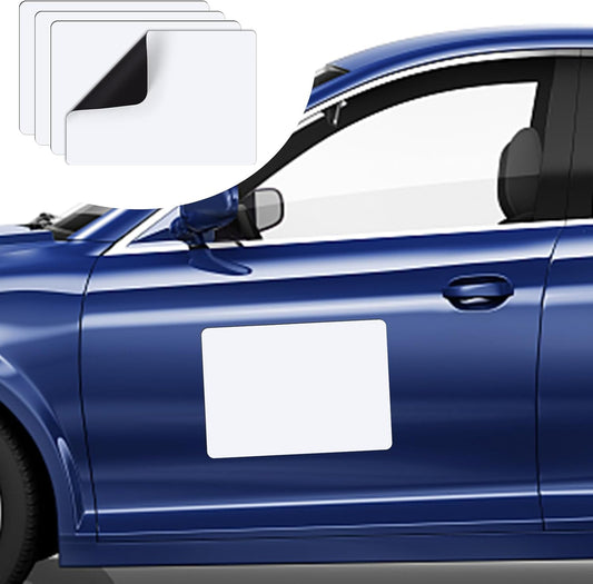 DIYMAG 4Pcs Blank Car Magnets,17x12 Inch Car Door Magnets Set Signs Rounded Corners Flexible Magnetic Bumper Sticker to Advertise Cover Logo Prevent Cars Scratches Dents