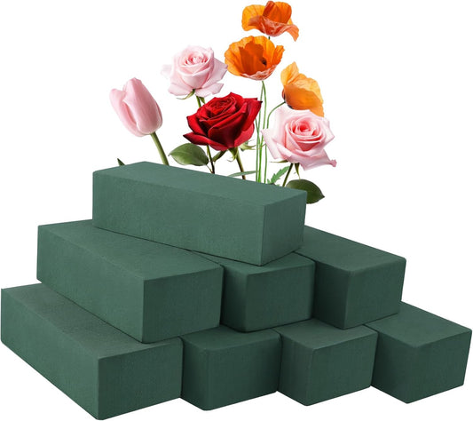 8Pcs Floral Foam Blocks for Fresh and Artificial Flower Arrangements, (7.8" L x 3.5" W x 2.4" H) Flower Foam Bricks Florist Foam for Wedding, Birthdays, Home, Office,DIY Craft