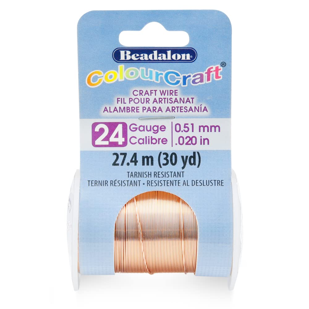 Beadalon ColourCraft Wire, 24 Gauge, Copper Color, 30 yd Spool