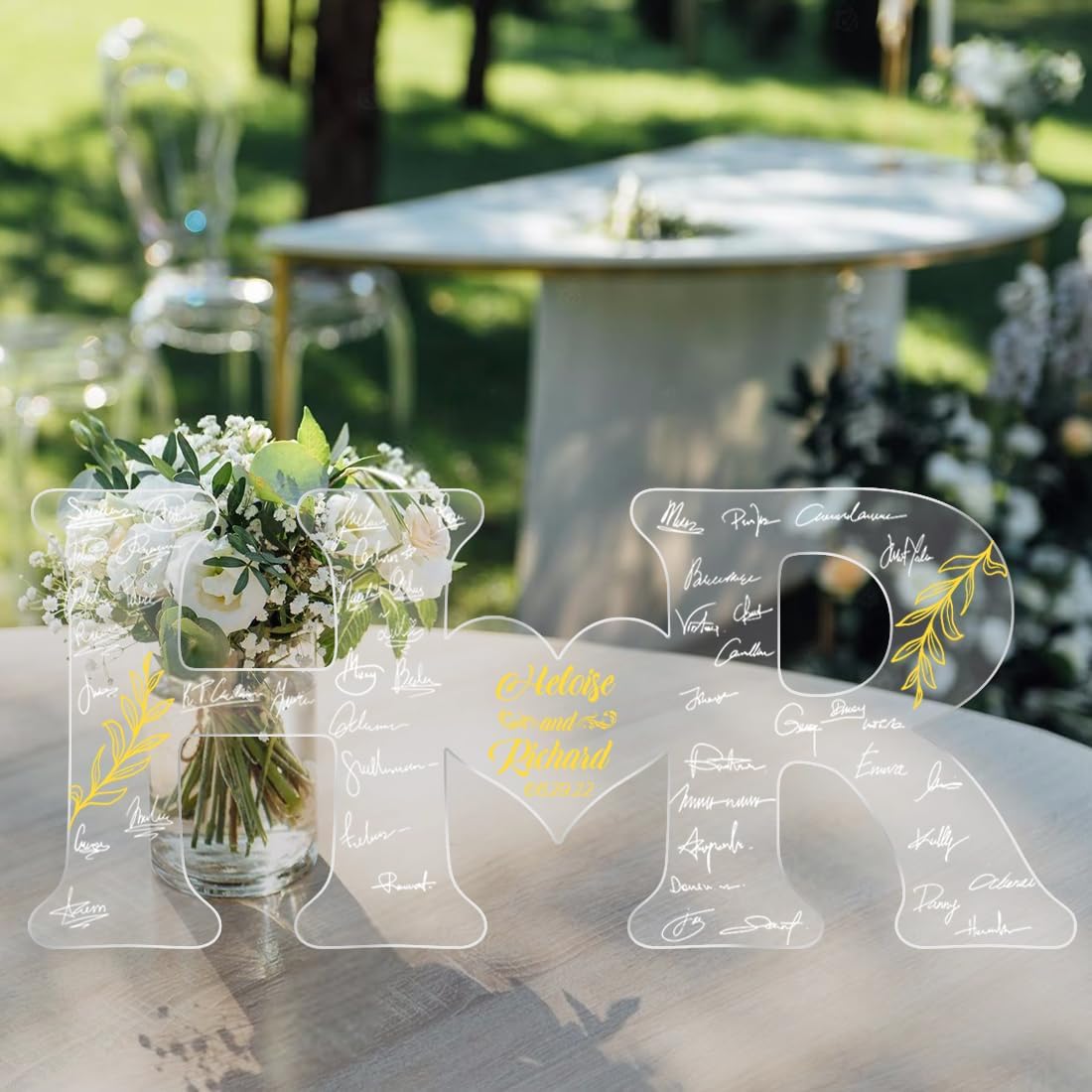 Personalized Wedding Guest Book Sign Custom Letter Name Date Rustic Wedding Guest Book Alternative Unique Guest Book for Wedding Anniversary Decor (Style 5)