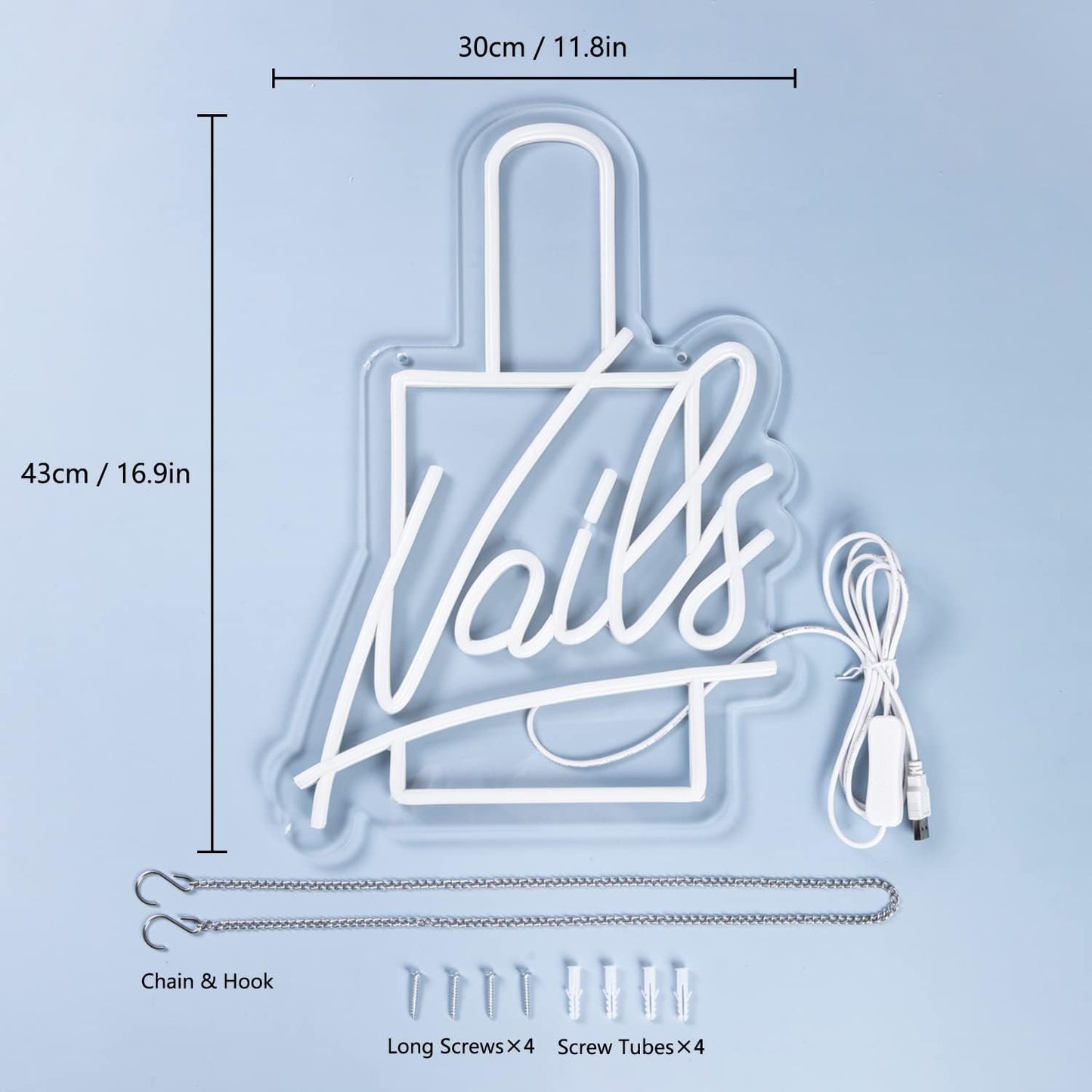 Nails Neon Sign LED Neon Light Signs Nail Polish Light Up Signs for Wall Decor Colorful Acrylic LED Wall Sign Pink Neon Lights for Bedroom Beauty Room Girly Room Nails Salon Decor