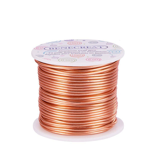 BENECREAT 9 10 12 15 17 18 20 Gauge Aluminum Wire (18 Gauge,492 FT) Anodized Jewelry Craft Making Beading Floral Colored Aluminum Craft Wire for Garden, Model Making - Copper Tone
