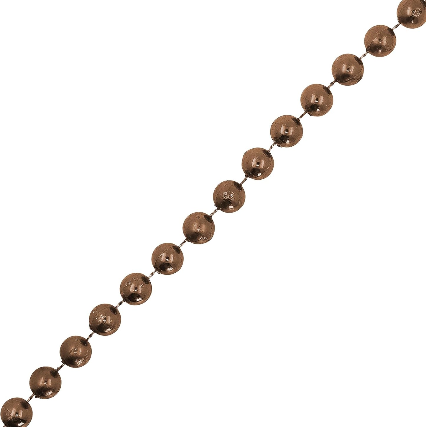 Mandala Crafts 8mm Faux Brown Pearl Beads Roll - 20 Yards Strand of Fake Pearls Chain Garlands Spool String for Christmas Tree, Wedding, Party, Vases, DIY Decoration