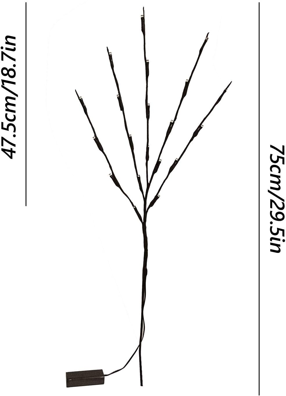 Led Branch Light Battery Operated Lighted Branches Vase Filler Willow Twig Lighted Branch 30 Inch 20 LED for Christmas Home Party Decoration Indoor Outdoor Use Pack of 2 Purple