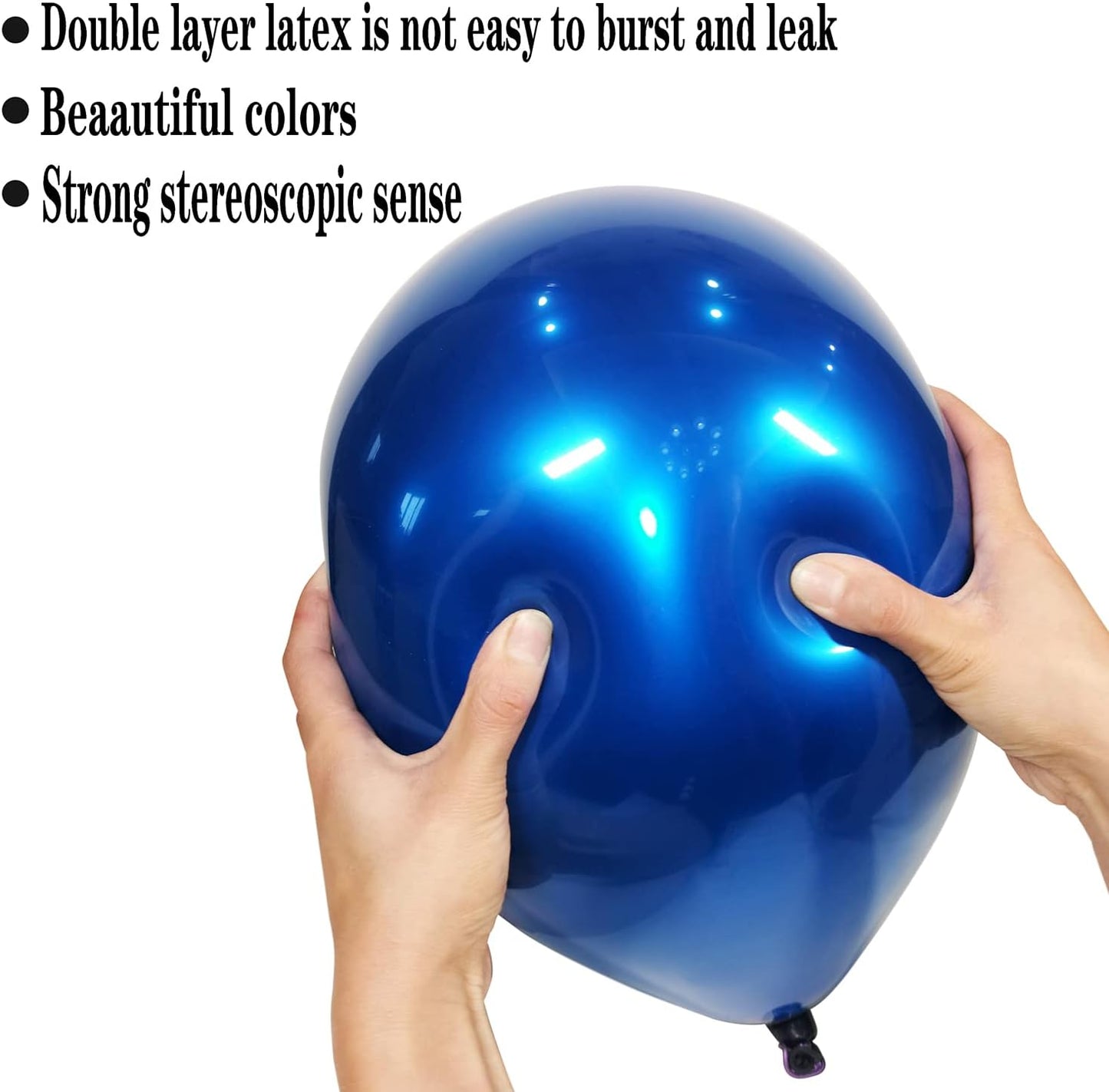 Metallic Royal Blue Balloons 50pcs 10 inch Metallic blue balloons Double layer blue balloons are more durable suitable for wedding birthday party balloon decoration