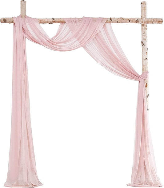 Floroom Wedding Arch Draping Fabric 2 Panels 20Ft Dusty Rose Chiffon Fabric Drapes Arbor Drapery Wedding Ceremony Reception Swag Decorations