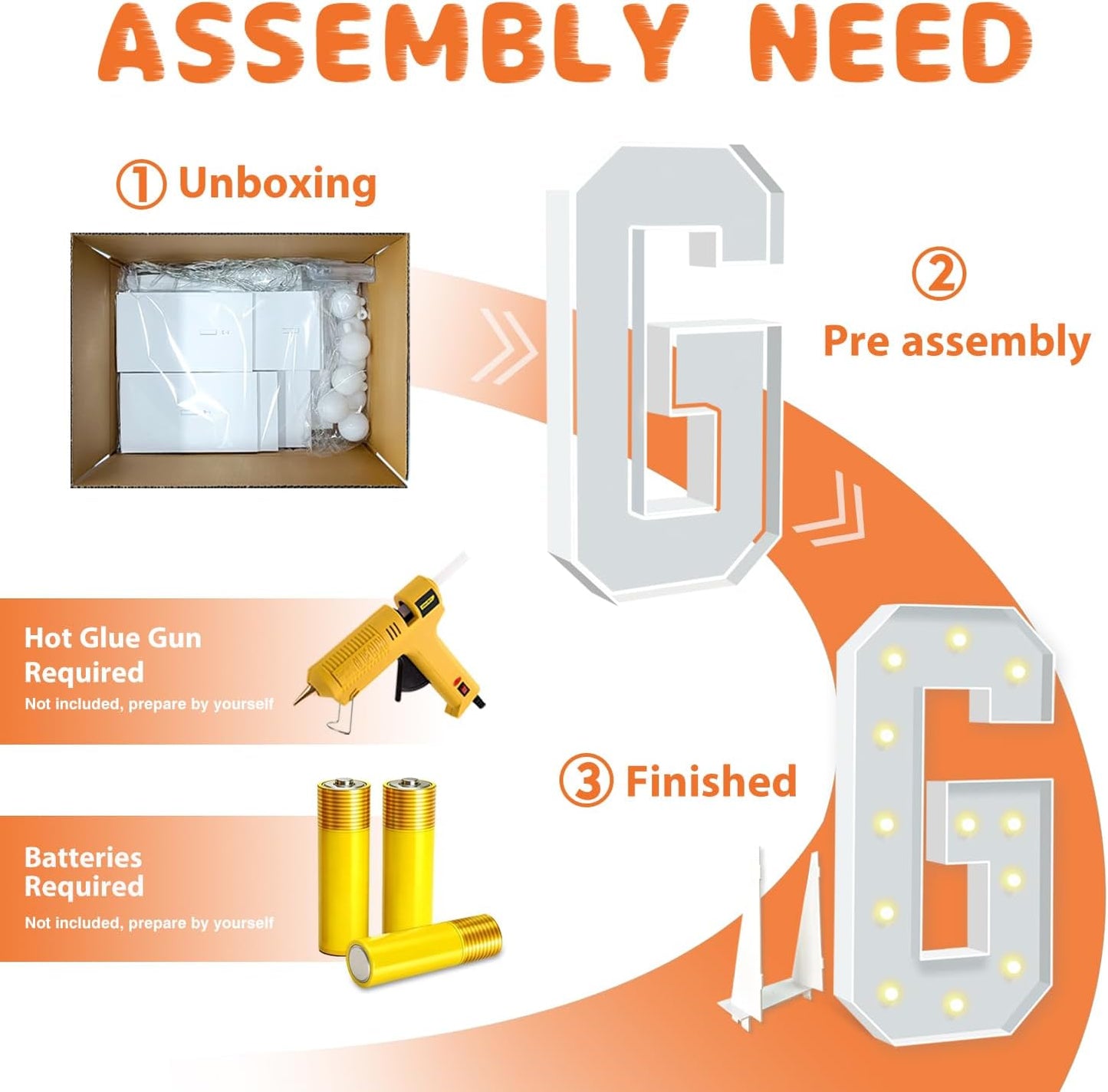 4FT Marquee Light Up Letters G, Warm White Marquee Letters for Birthday Party Decor, LED Light Letter for Graduation, Wedding, Engagement, Holiday Party Backdrop Arch Decoration