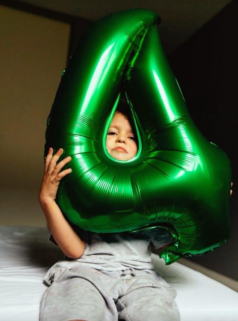40 Inch Green Large Number 14 41 Birthday Balloon, Giant Number 14 41 Balloons, Foil Mylar Big Balloons for Anniversary Graduation Supplies Decorations