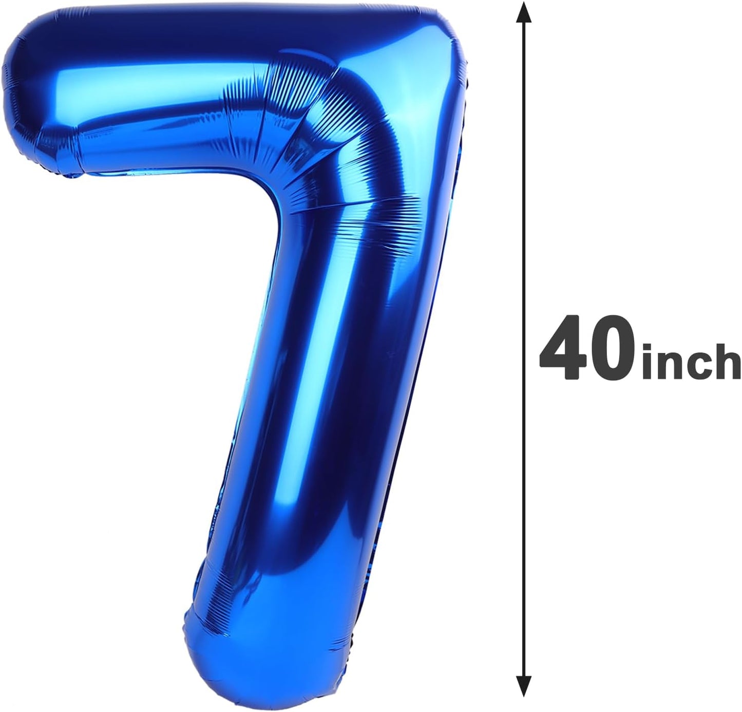 Navy Blue Large Number 7 Balloon, 40 Inch, 7th Seven Birthday Balloon Number, Mylar Foil Birthday Party Decorations, Anniversary, Graduations