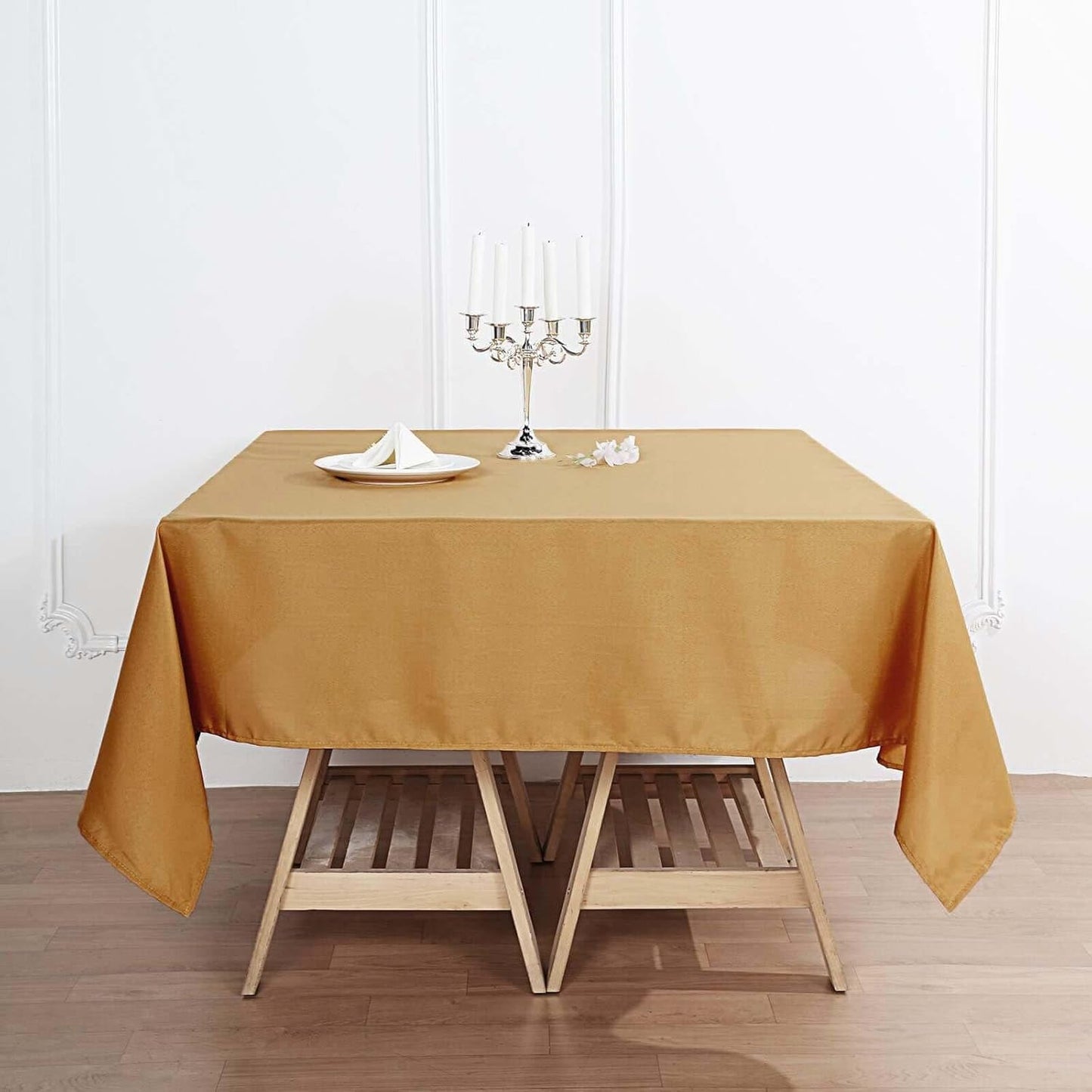 Efavormart 70" Square Linens Gold Wholesale Linens Polyester Square Linen Tablecloth for Wedding Banquet Party Restaurant