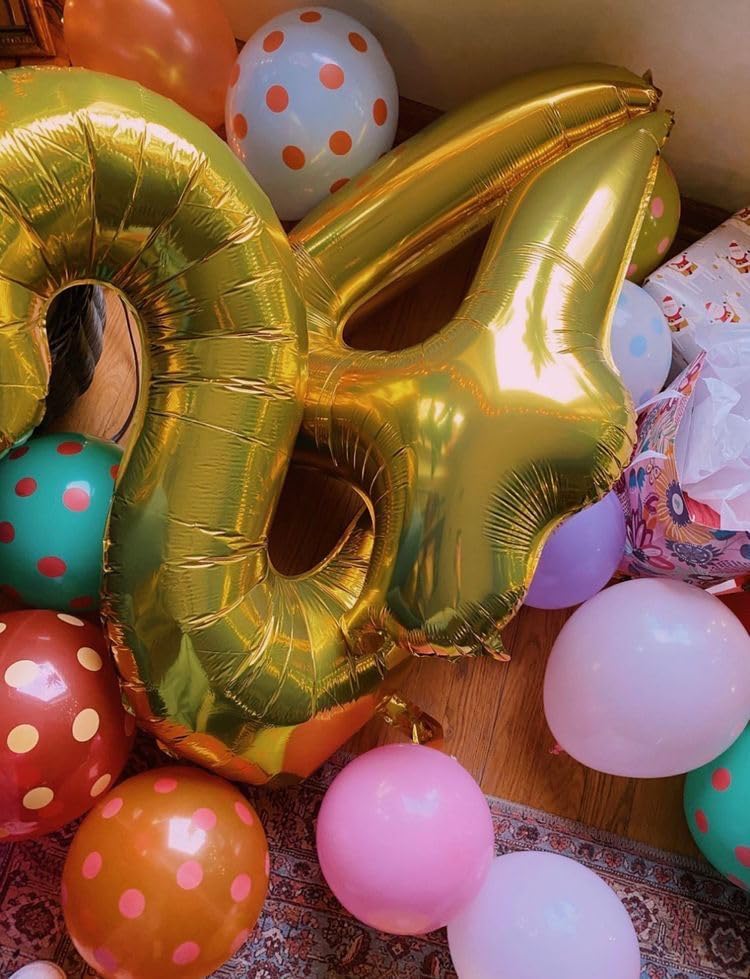 40 Inch Gold 4 Balloon for four Birthday,Glod Mylar Foil 4 Number Balloon Birthday Decorations for Girl Boy Toddler Baby 14th 24th 40th 44th Giant Number 4 Balloon Party Supplies