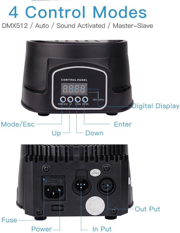 BETOPPER Moving Head RGBW, DJ Lights, Sound Activated/DMX Lighting, Moving Head Lights for Stage, Party, Live, DJ, Bar, Disco Lighting (7x8W 4 Packs)