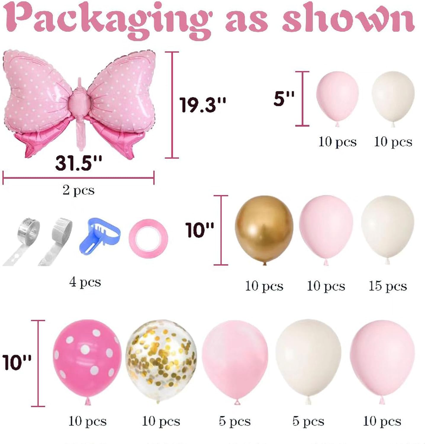 36 Inches Bow Foil Balloon Huge Bowtie Pink Balloon for Baby Shower, Wedding, Kids Theme Party Decoration (Pink gold)