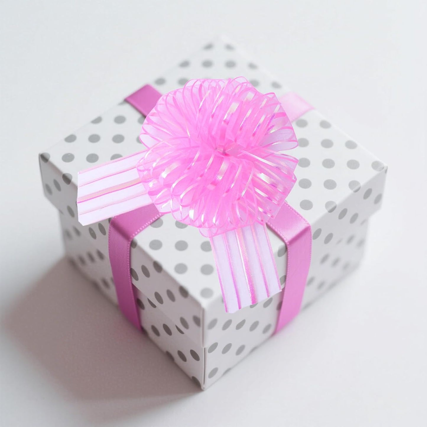 12 Pcs 6 Inch Large Organza Pull Bow Ribbon – Elegant Gift Bows for Wedding Decorations, Christmas Wrapping, Birthday Parties, Car Decor, Gift Baskets, and Valentine's Day Packaging(Pink)