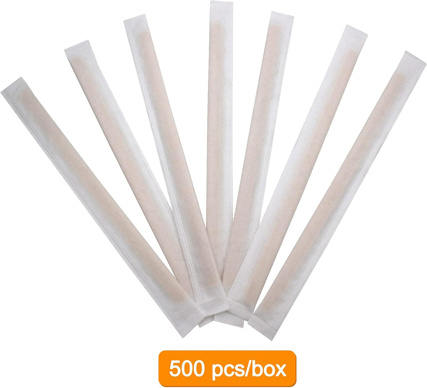 BLUE TOP Individually Paper Wrapped Wooden Coffee Stirrers 4.3 Inch Pack 500, Disposable Wood Sticks for Coffee/Tea/Hot Beverage/Hot Chocolate/Cold Drinks, Wood Blenders for Butter Sugar,Craft Stick