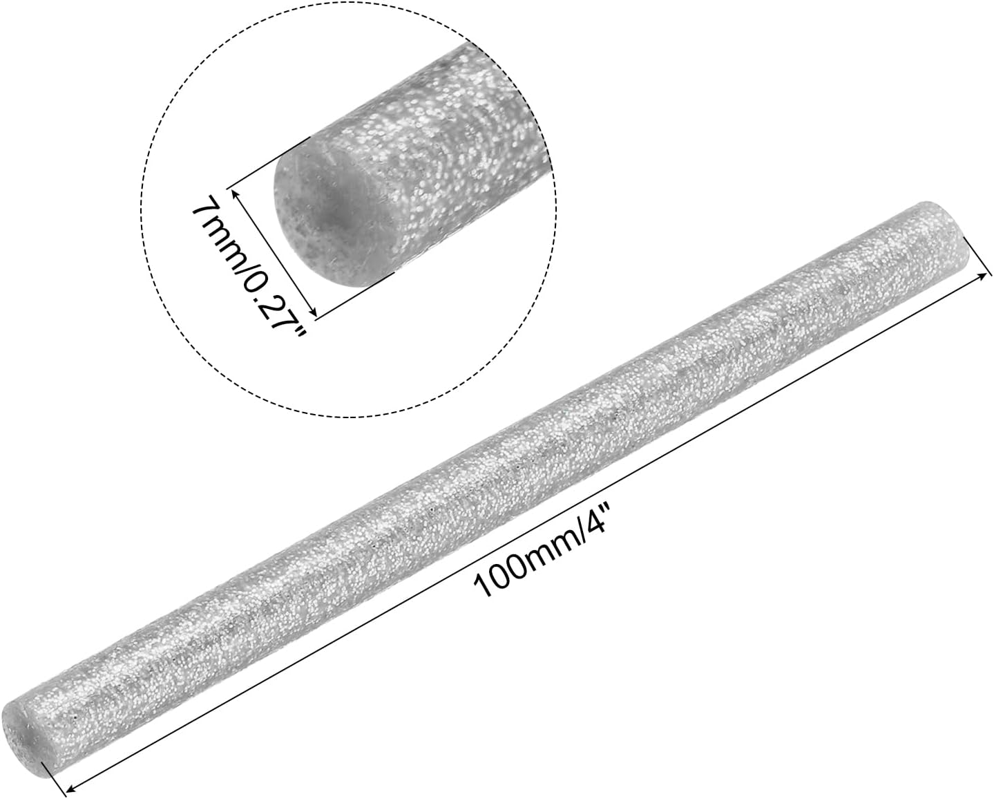 uxcell 20pcs Hot Glue Sticks for Glue Gun 7mm/0.28-inch x 4-inch Mini Hot Melt Adhesive Glue Stick Glitter Silver